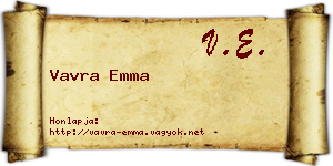 Vavra Emma névjegykártya
